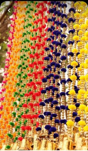 Mehndi Hanging Latkan (Multi Colour) (6 Pcs Packet) (Length : 5 ft)