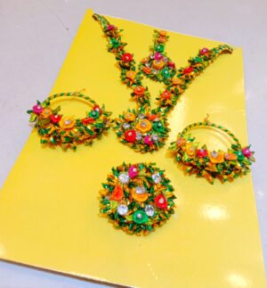 Gota Jewlery Set (Green Multi)