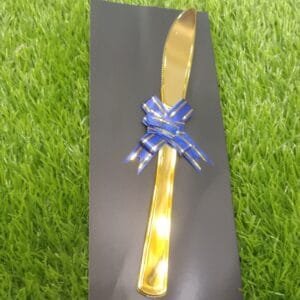 Golden Cake Cutting Knife with Ribbon