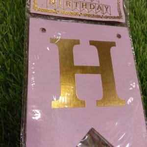 Happy Birthday Banner Banner for Parties (Pink & Gold)