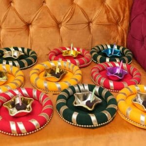 Mehndi Velvet Multi Color Plates (4 Pcs Pack)