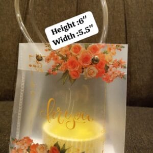 Pvc Flower Style Leather Strapped Hand Bag (5.5nch x 8inch)