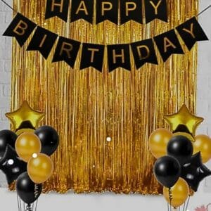 Birthday Backdrop Theme (Black / Gold)