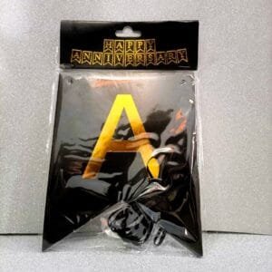 Happy Anniversery Card Chain (Black & Gold)