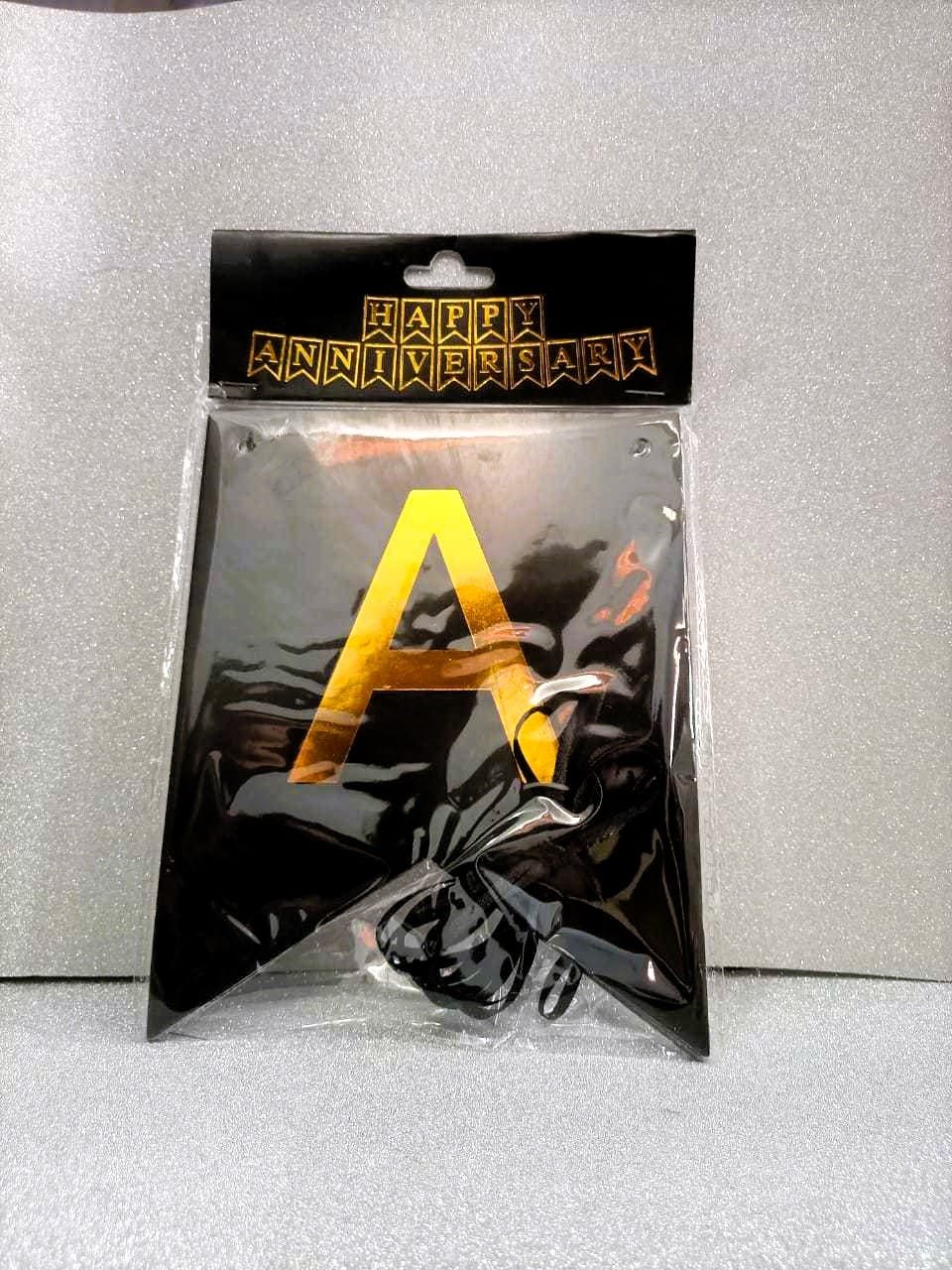 Happy Anniversery Card Chain (Black & Gold)