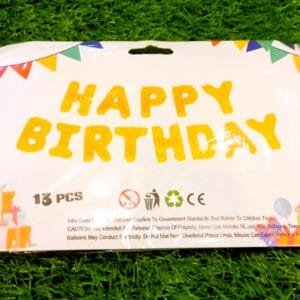 Happy Birthday Foil Balloon for Backdrop Decor (Gold)