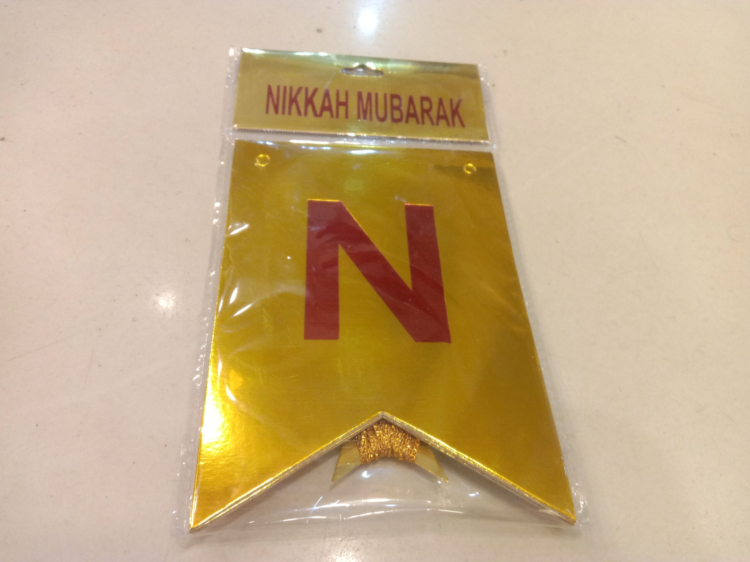 Nikkah Mubarak Card Chain (Gold)