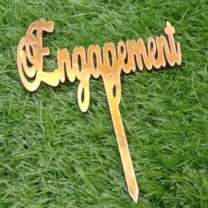 Engagement Cake Toper (Gold)