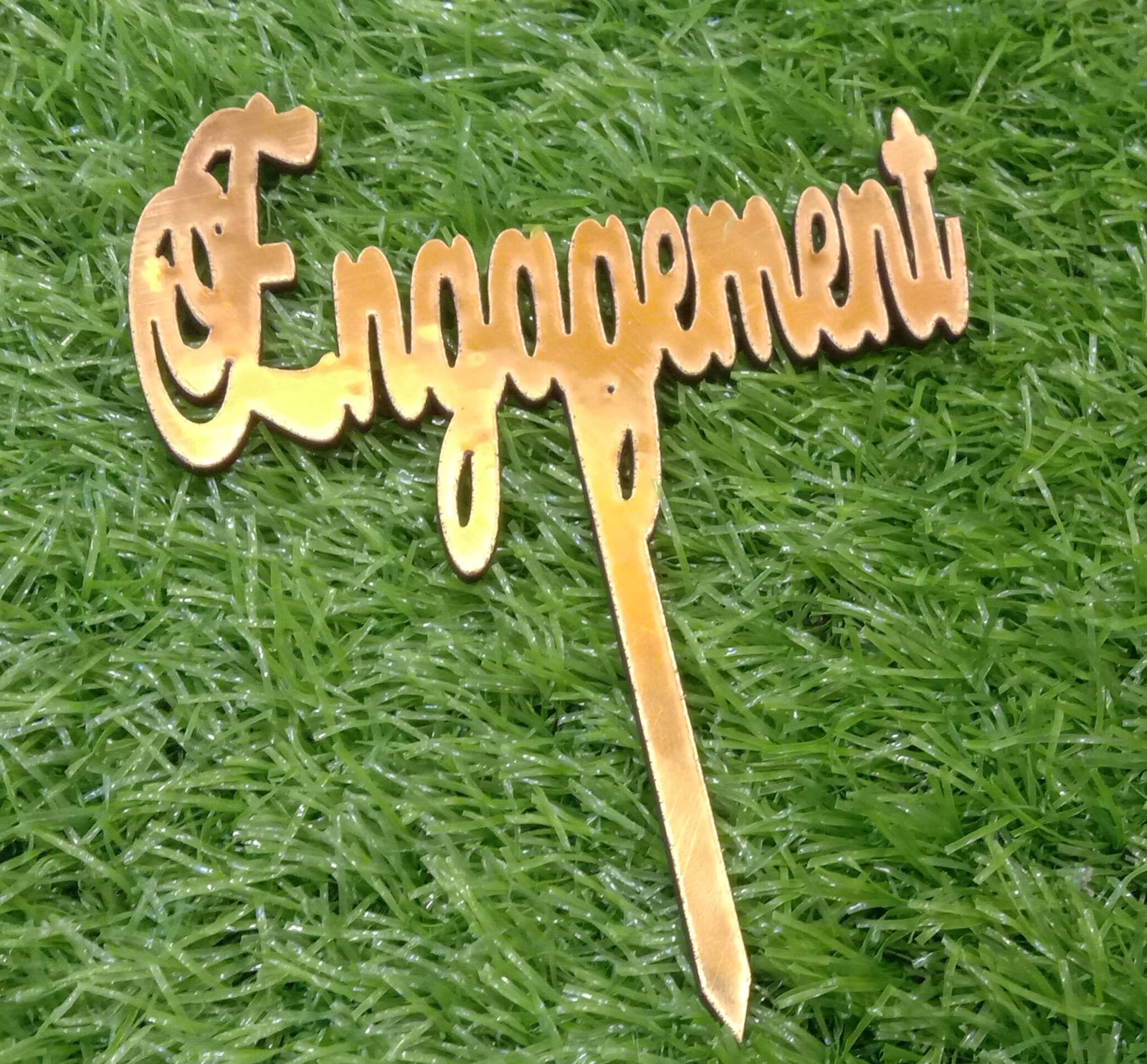 Engagement Cake Toper (Gold)