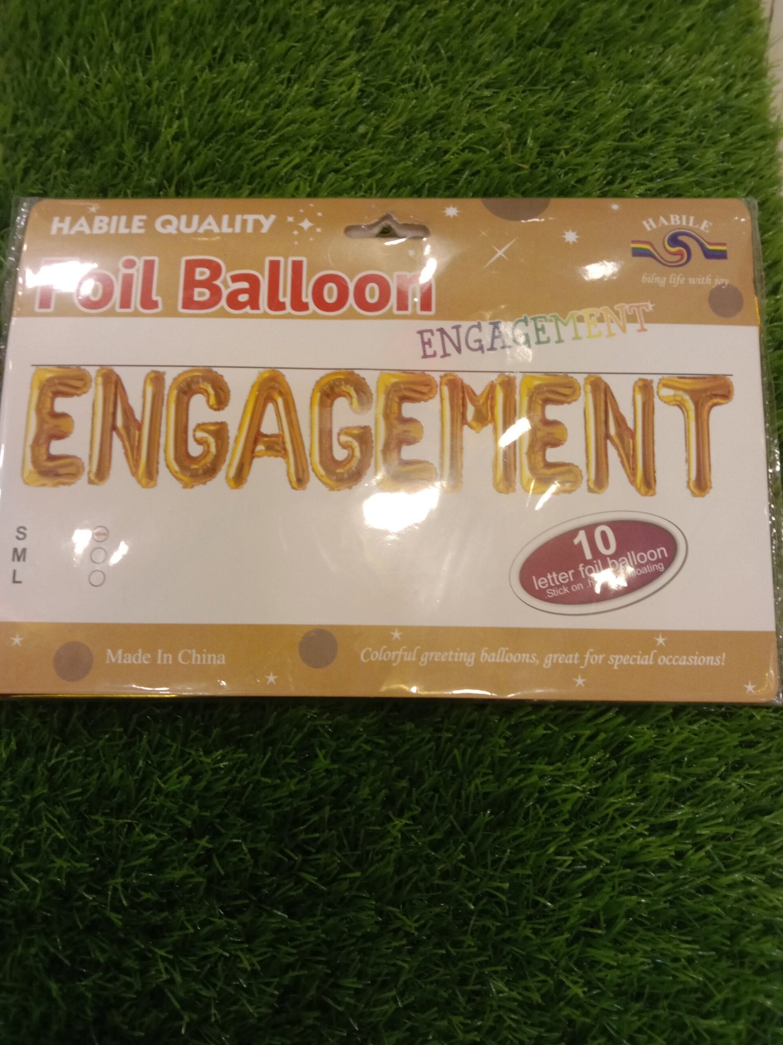 Engagement Foil Balloon for Backdrop Decor (Gold)