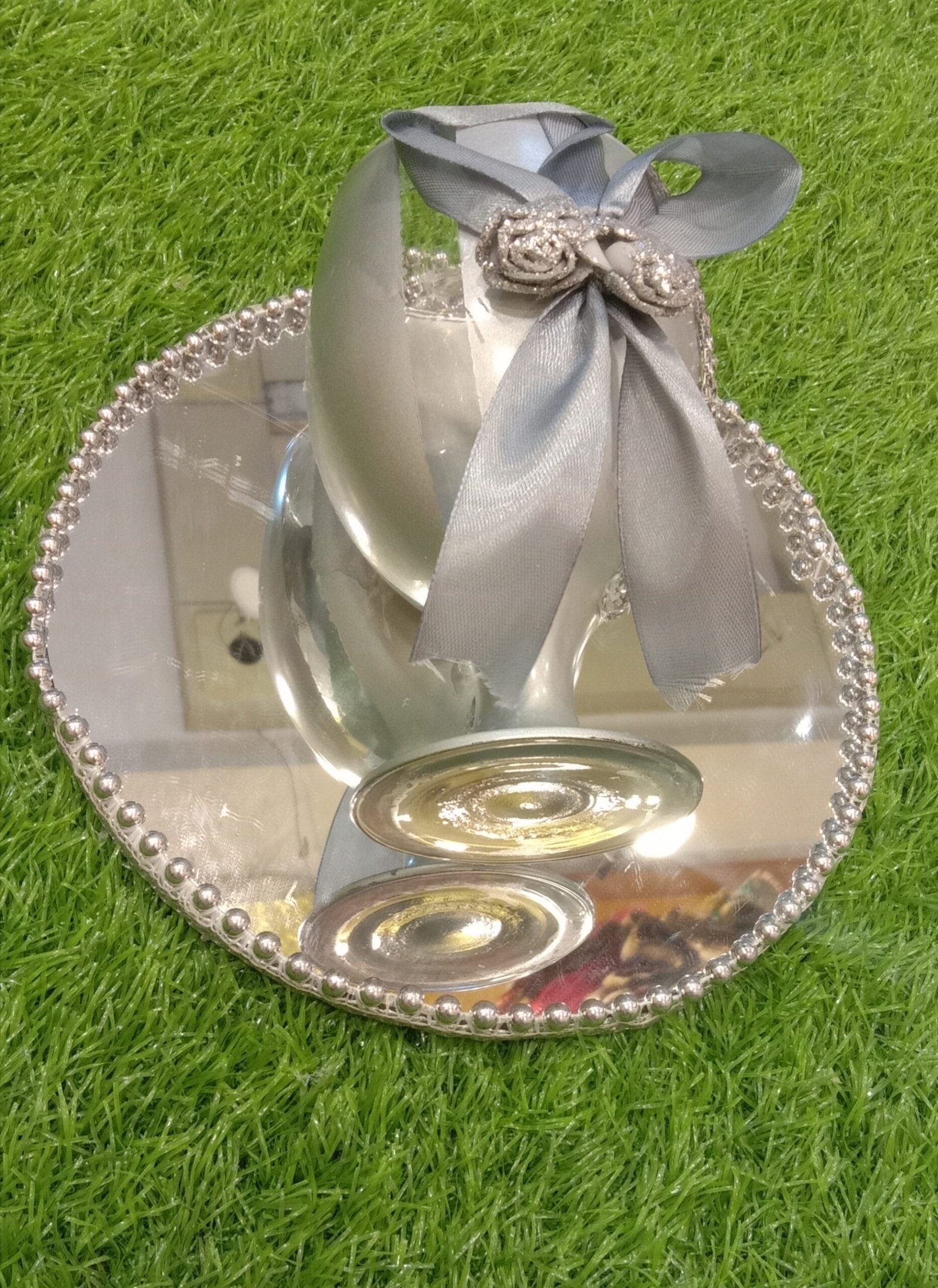 Fancy Milk Rasam Glass Set (Silver)