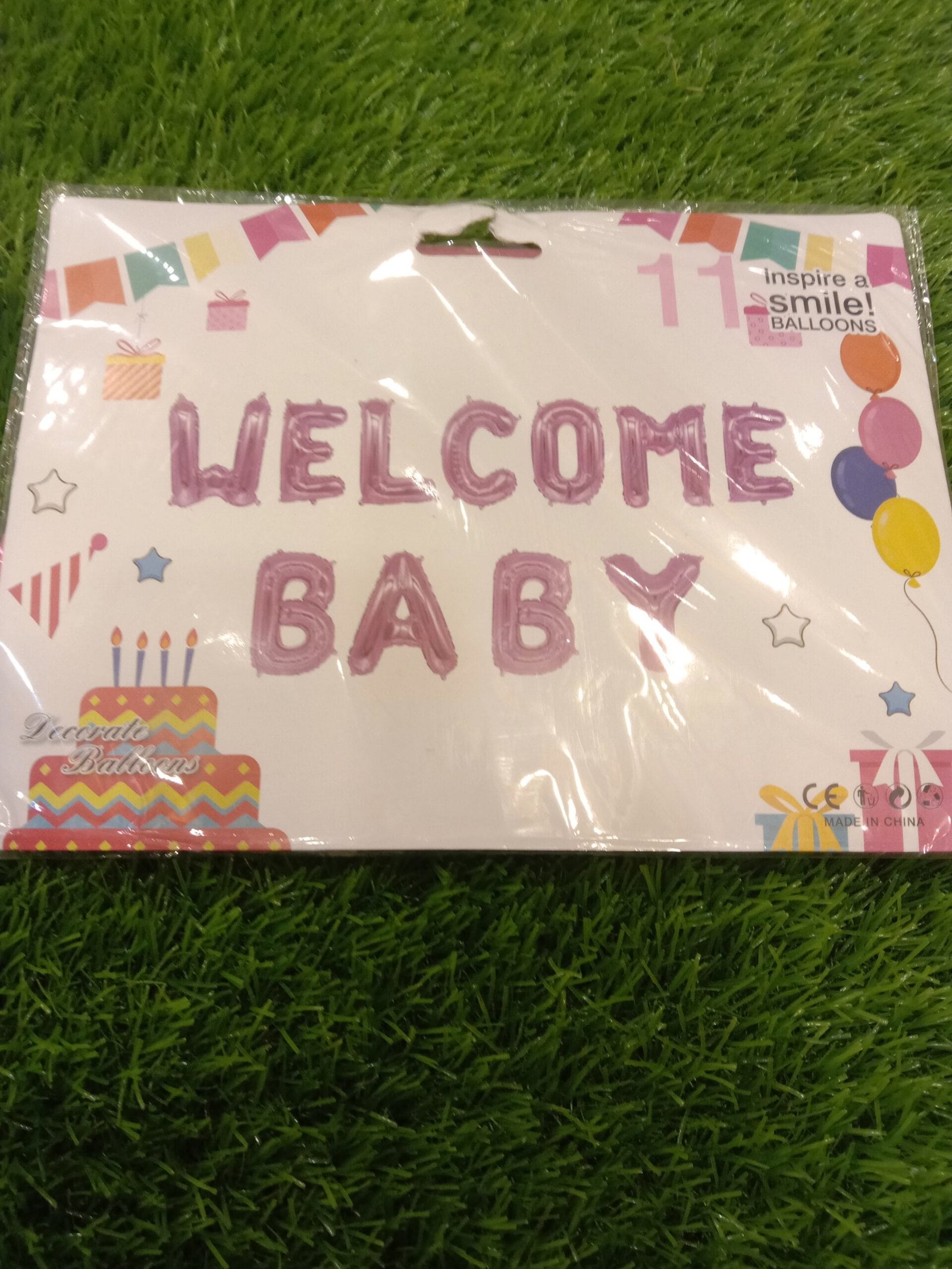 Welcome Baby Foil Balloon (Pink)